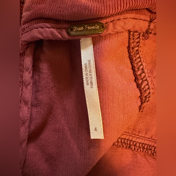 Free People Orange Corduroy Zipper Up Mini Skirt Sz 4 - Picture 5 of 5